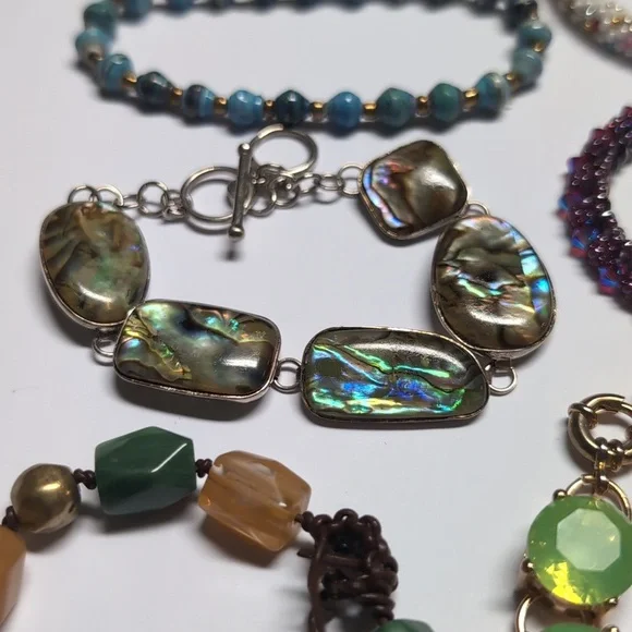 Set of 9 Multicolor Mixed Metal / Beaded Bracelets - Picture 4 of 8